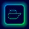 Glowing neon line Bedpan icon isolated on black background. Toilet for bedridden patients. Colorful outline concept