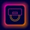 Glowing neon line Bellboy hat icon isolated on black background. Hotel resort service symbol. Colorful outline concept