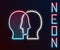 Glowing neon line Bipolar disorder icon isolated on black background. Colorful outline concept. Vector