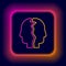 Glowing neon line Bipolar disorder icon isolated on black background. Colorful outline concept. Vector