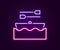 Glowing neon line Boat with oars icon isolated on black background. Water sports, extreme sports, holiday, vacation
