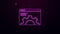 Glowing neon line Browser setting icon isolated on purple background. Adjusting, service, maintenance, repair, fixing