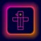 Glowing neon line Canadian totem pole icon isolated on black background. Colorful outline concept. Vector