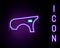 Glowing neon line Car fender icon isolated on black background. Colorful outline concept. Vector