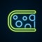 Glowing neon line Cheese icon isolated on black background. Colorful outline concept. Vector