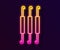 Glowing neon line Crochet hook icon isolated on black background. Knitting hook. Vector