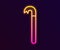 Glowing neon line Crowbar icon isolated on black background. Vector