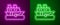 Glowing neon line Cruise ship icon isolated on purple and green background. Travel tourism nautical transport. Voyage passenger