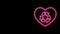 Glowing neon line Eco friendly heart icon isolated on black background. Heart eco recycle nature bio. Environmental