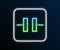 Glowing neon line Electrolytic capacitor icon isolated on black background. Colorful outline concept. Vector