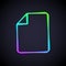 Glowing neon line File document icon isolated on black background. Checklist icon. Business concept. Vector