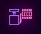 Glowing neon line Handle detonator for dynamite icon isolated on black background. Colorful outline concept. Vector