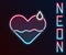 Glowing neon line Heart heal icon isolated on black background. Colorful outline concept. Vector Illustration