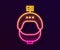 Glowing neon line Helmet and action camera icon isolated on black background. Vector Illustration
