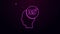 Glowing neon line High human body temperature or get fever icon isolated on purple background. Disease, cold, flu