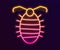 Glowing neon line Larva insect icon isolated on black background. Vector