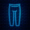 Glowing neon line Leggings icon isolated on brick wall background. Vector