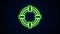 Glowing neon line Lifebuoy icon isolated on black background. Life saving floating lifebuoy for beach, rescue belt for