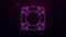 Glowing neon line Lifebuoy icon isolated on purple background. Lifebelt symbol. 4K Video motion graphic animation