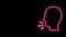 Glowing neon line Man coughing icon isolated on black background. Viral infection, influenza, flu, cold symptom