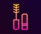 Glowing neon line Mascara brush icon isolated on black background. Vector