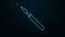 Glowing neon line Medical surgery scalpel tool icon isolated on black background. Medical instrument. 4K Video motion