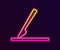 Glowing neon line Medical surgery scalpel tool icon isolated on black background. Medical instrument. Vector