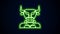 Glowing neon line Minotaur icon isolated on black background. Mythical greek powerful creature the half human bull