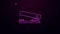 Glowing neon line Office stapler icon isolated on purple background. Stapler, staple, paper, cardboard, office equipment