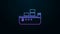 Glowing neon line Oil tanker ship icon isolated on black background. 4K Video motion graphic animation