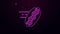 Glowing neon line Online ordering and hotdog sandwich icon isolated on purple background. Sausage icon. Fast food sign