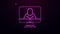 Glowing neon line Online psychological counseling distance icon isolated on purple background. Psychotherapy