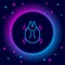 Glowing neon line Parasite mite icon isolated on black background. Colorful outline concept. Vector