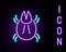 Glowing neon line Parasite mite icon isolated on black background. Colorful outline concept. Vector