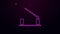 Glowing neon line Parking car barrier icon isolated on purple background. Street road stop border. 4K Video motion