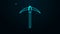 Glowing neon line Pickaxe icon isolated on black background. Blockchain technology, cryptocurrency mining, bitcoin
