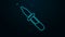 Glowing neon line Pipette icon isolated on black background. Element of medical, chemistry lab equipment. Medicine