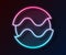 Glowing neon line Planet icon isolated on black background. Vector