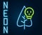 Glowing neon line Poison flower icon isolated on black background. Colorful outline concept. Vector