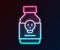 Glowing neon line Poisoned pill icon isolated on black background. Pill with toxin. Dangerous drug. Vector