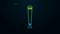 Glowing neon line Police rubber baton icon isolated on black background. Rubber truncheon. Police Bat. Police equipment