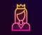 Glowing neon line Princess icon isolated on black background. Vector