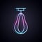 Glowing neon line Punching bag icon isolated on black background. Vector