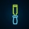Glowing neon line Rasp metal file icon isolated on black background. Rasp for working with wood and metal. Tool for