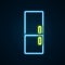 Glowing neon line Refrigerator icon isolated on black background. Fridge freezer refrigerator. Household tech and