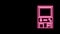 Glowing neon line Retro arcade game machine icon isolated on black background. 4K Video motion graphic animation