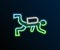 Glowing neon line Scuba diver icon isolated on black background. Colorful outline concept. Vector