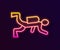 Glowing neon line Scuba diver icon isolated on black background. Vector