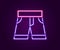 Glowing neon line Short or pants icon isolated on black background. Colorful outline concept. Vector