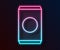 Glowing neon line Soda can with drinking straw icon isolated on black background. Vector Illustration